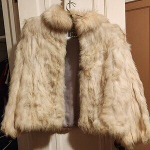 Saga Fox Real White Fox Fur Jacket